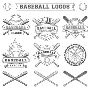 Wall Mural - Vector Baseball logo and insignia