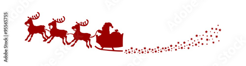 Weihnachtsmann auf Schlitten - Vektor (in Rot) – Stock-Vektorgrafik