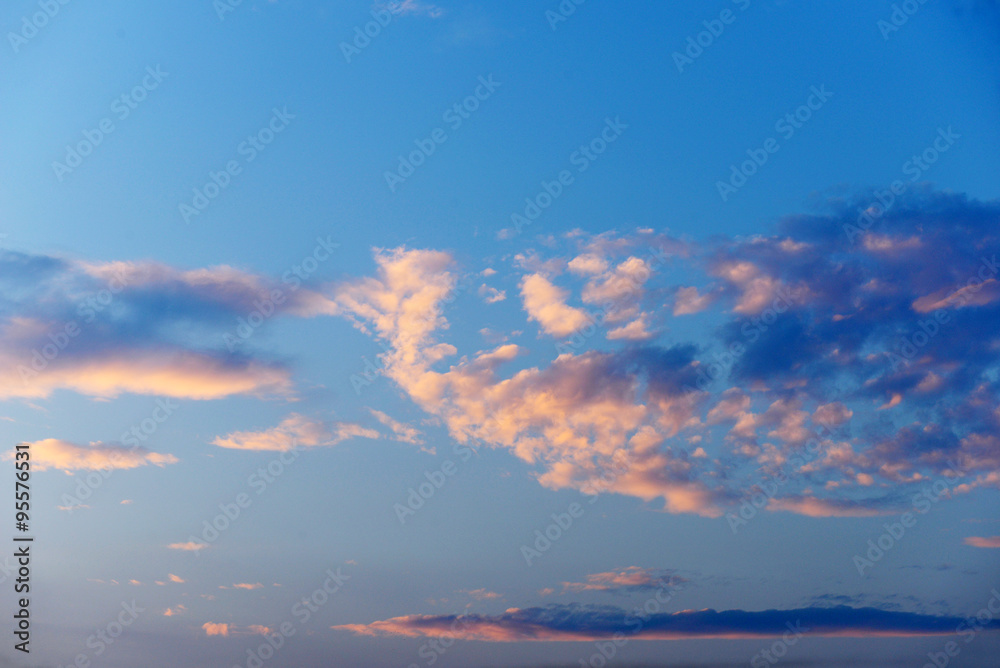 Sky background at sunset in the country