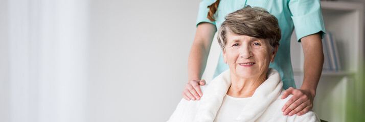 Wall Mural - Woman in nursing home