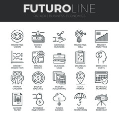 Business Economics Futuro Line Icons Set