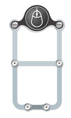 Poster - vector vertical frame with screws and mouse symbol