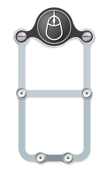 vector vertical frame with screws and mouse symbol