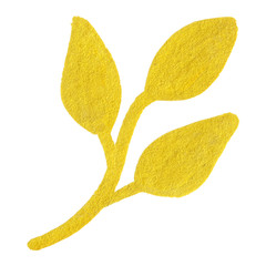 Wall Mural - Golden yellow velvet leaf branch symbol isolated