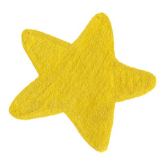 Wall Mural - Golden yellow velvet star symbol isolated