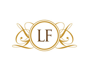 Wall Mural - LF Luxury Ornament Initial Logo