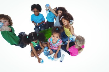 Wall Mural - Group of kids with bottles of water