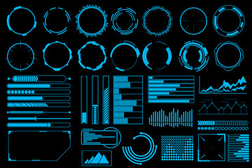 Poster - futuristic user interface elements vector set