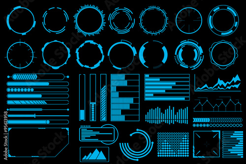 Fotografía Futuristic user interface elements vector set