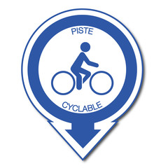 Sticker - Panneau piste cyclable.