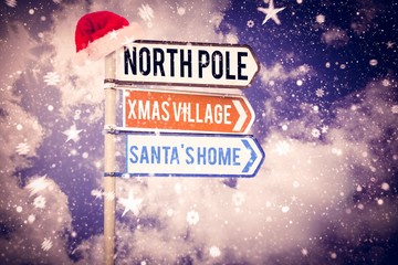 Poster - composite image of santas address