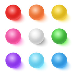 Photorealistic Vector 3D Ball Set Template. Bright Colors Vector