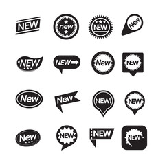 set of labels new icon for website and communication