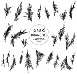 decorative hand in the form of fir branches