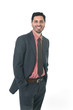 © Wordley Calvo Stock - corporate portrait of young attractive businessman of Latin Hispanic ethnicity smiling in suit and tie