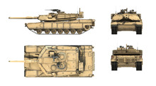 3d Render Of American Main Battle Tank M1A1 Abrams