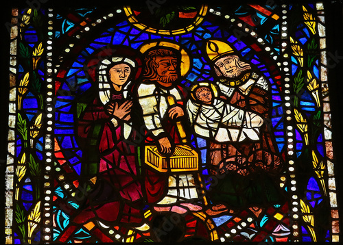 Fotomural Stained Glass of Simeon the God-receiver and the Child Jesus