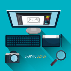 Wall Mural - Graphic design art and profession theme