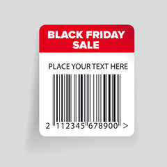 Wall Mural - Black Friday Sale barcode label template vector