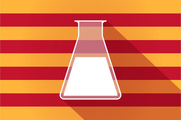 Sticker - Long shadow Catalonia vector flag with a flask