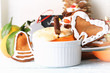 © sabyna75 - Christmas table orange baked gingerbread cinnamon whipped egg whites with sugar dessert baking sweet cream topping