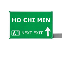 Wall Mural - HO CHI MIN road sign isolated on white