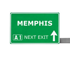 Wall Mural - MEMPHIS road sign isolated on white