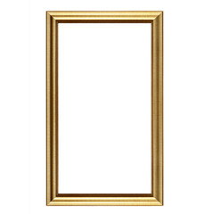 antique golden picture frame isolated on white