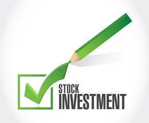 Stock Investment check mark sign concept