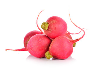 Wall Mural - Small garden radish isolated on white background