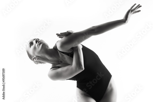 Fotografie, Obraz Modern ballet dancer posing on white background