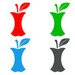 © teracreonte - Icono plano manzana mordida en varios colores