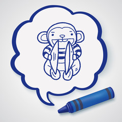 Wall Mural - monkey toy doodle