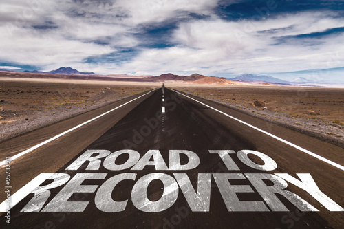 Cuadros en Lienzo Road to Recovery written on desert road