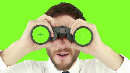 Poster - Businessman using binoculars