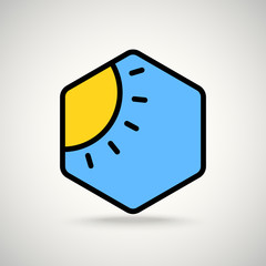 Poster - Sunny weather. Appication or web interface icon