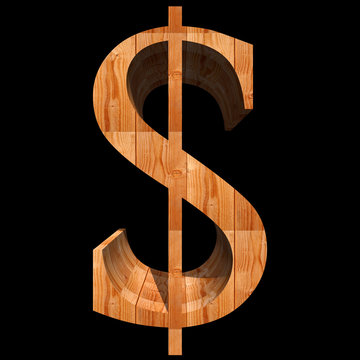 Conceptual 3D abstract wood or wooden brown font isolated