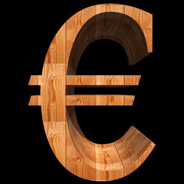 Conceptual 3D abstract wood or wooden brown font isolated