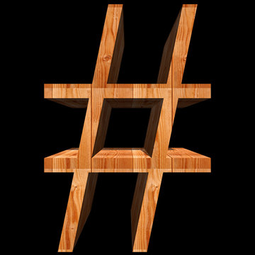 Conceptual 3D abstract wood or wooden brown font isolated