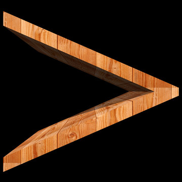 Conceptual 3D abstract wood or wooden brown font isolated