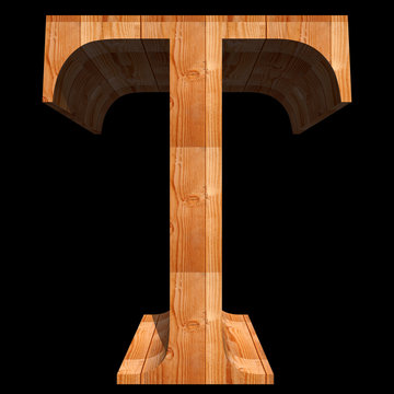 Conceptual 3D abstract wood or wooden brown font isolated
