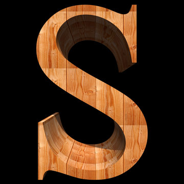 Conceptual 3D abstract wood or wooden brown font isolated