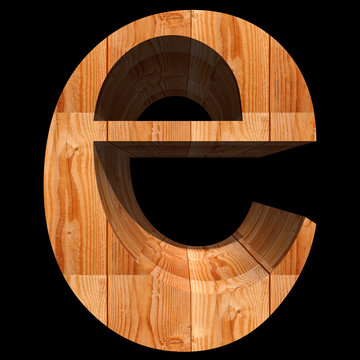 Conceptual 3D abstract wood or wooden brown font isolated