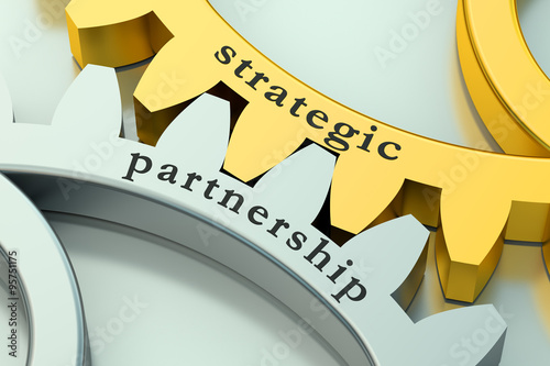 Fotografia Strategic Partnership concept on the gearwheels