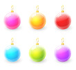Set of colorful christmas ball