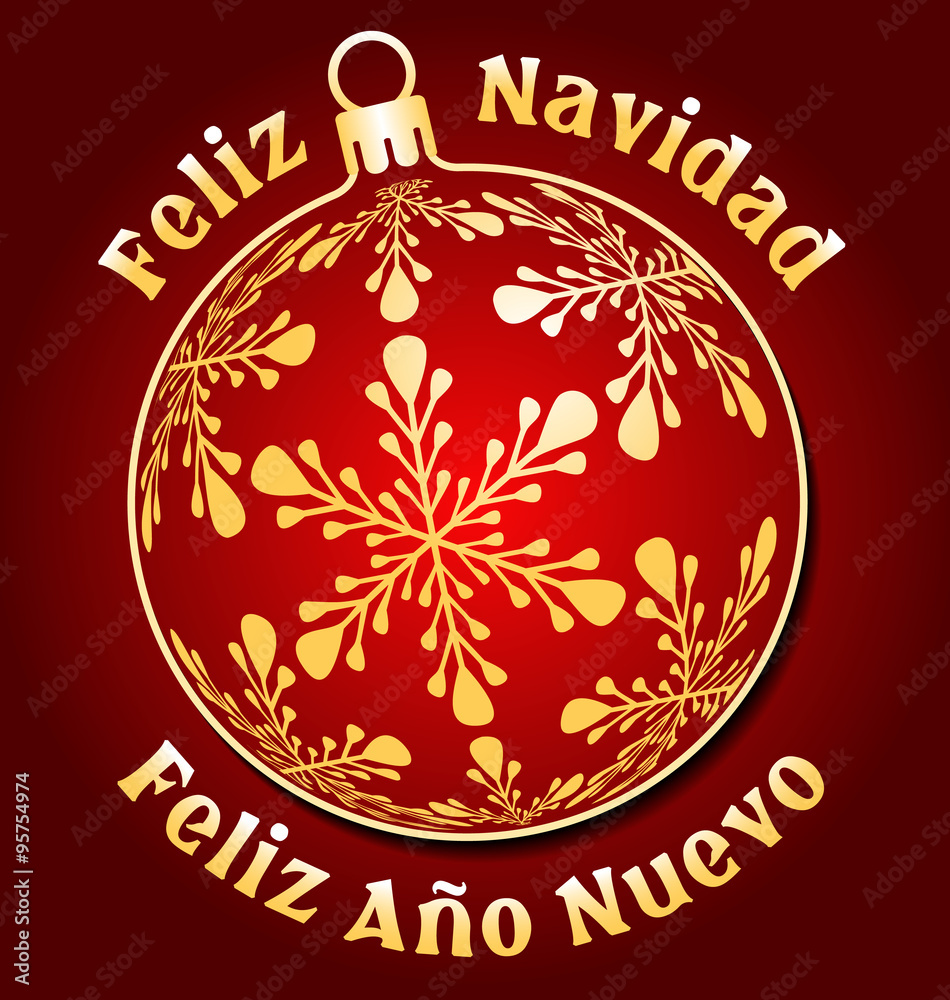 Spanish Merry Christmas and Happy New Year background, Spain