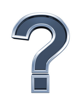  Preview
Stock Photo:
Question mark sign from grey glass with chrome frame alphabet set, isolated on white. Computer generated 3D photo rendering.
