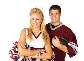 Sticker - Football: Fan And Cheerleader Couple