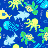 Fototapeta  - Baby sea creatures in the ocean.