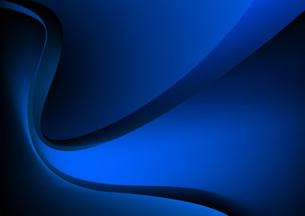 Blue glowing graphic wave on black background